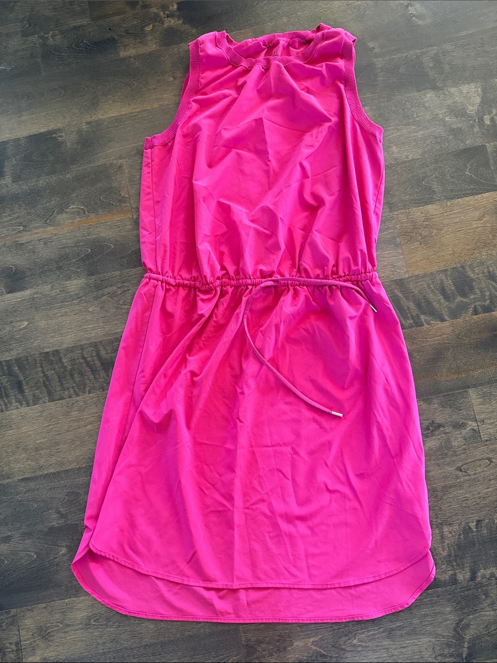 Athleta Hot Pink Sleeveless Drawstring Waist Dress